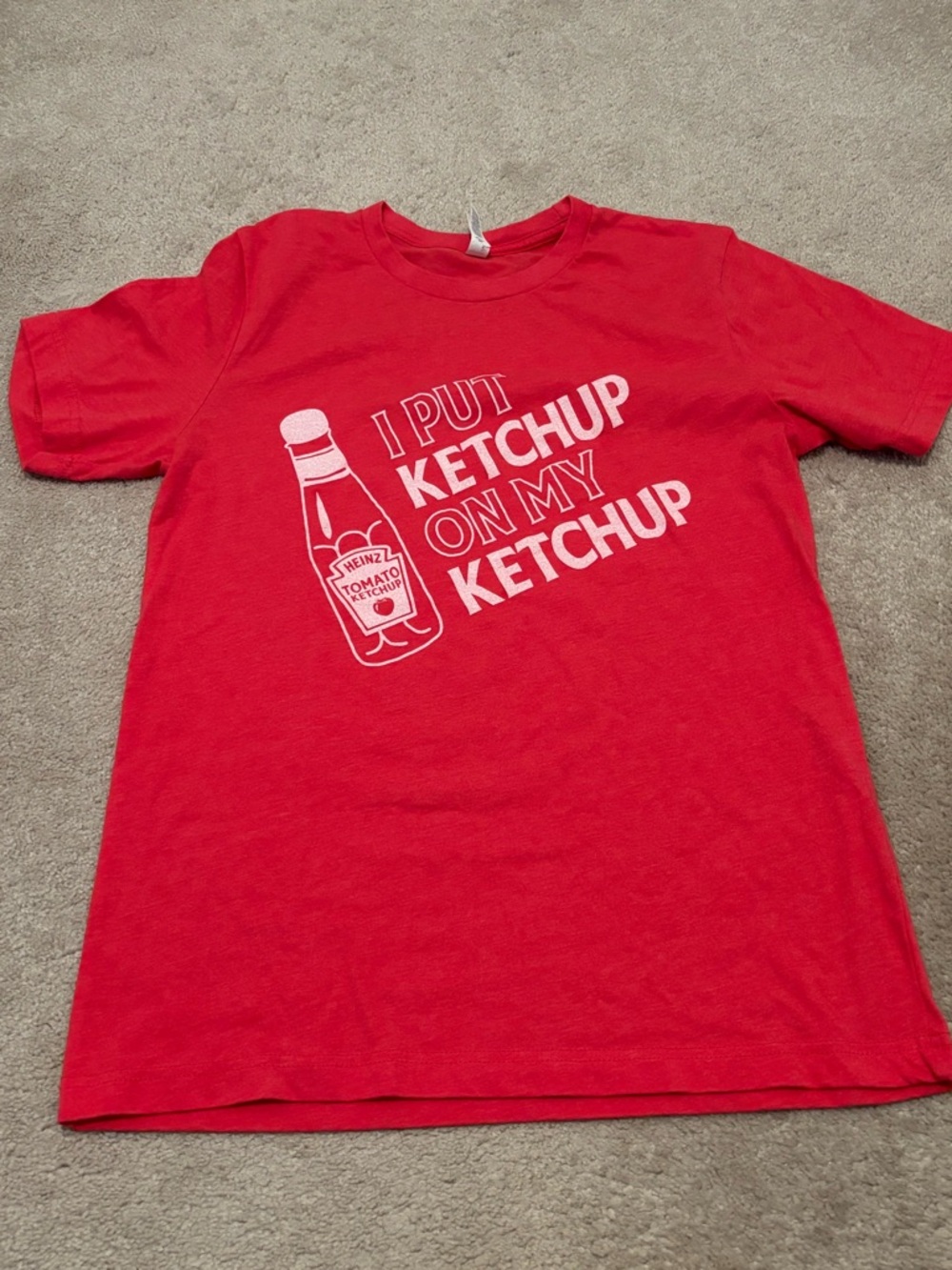 Ketchup Funny Women’s Medium Bella Canvas Tee Short Sleeve Red T-shirt